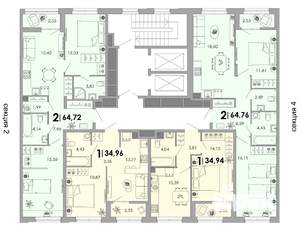 2-к квартира, вторичка, 65м2, 2/17 этаж
