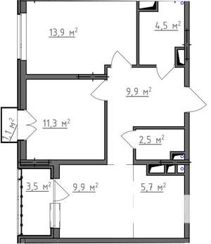 2-к квартира, вторичка, 60м2, 5/9 этаж