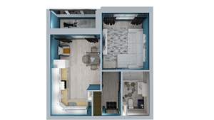 1-к квартира, сданный дом, 38м2, 17/17 этаж