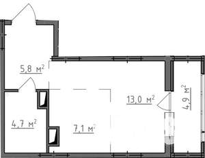 Студия квартира, вторичка, 33м2, 7/9 этаж