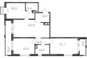 3-к квартира, вторичка, 89м2, 3/9 этаж