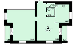 3-к квартира, вторичка, 83м2, 6/9 этаж
