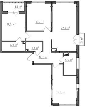 3-к квартира, вторичка, 91м2, 4/9 этаж