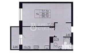 1-к квартира, вторичка, 35м2, 8/12 этаж
