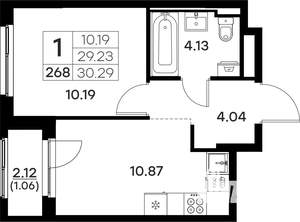 1-к квартира, вторичка, 30м2, 7/17 этаж