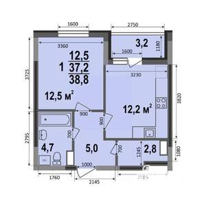 1-к квартира, вторичка, 39м2, 6/17 этаж
