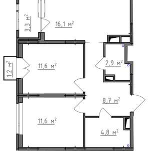 2-к квартира, вторичка, 58м2, 3/9 этаж
