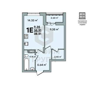 1-к квартира, вторичка, 39м2, 7/8 этаж