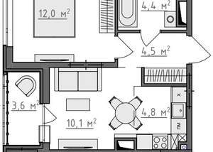 1-к квартира, вторичка, 38м2, 9/9 этаж