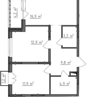 2-к квартира, вторичка, 62м2, 2/9 этаж