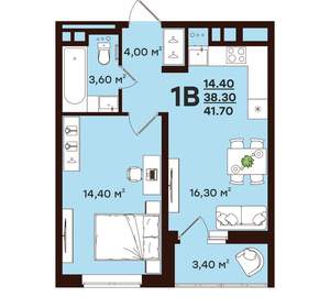 1-к квартира, вторичка, 42м2, 13/17 этаж