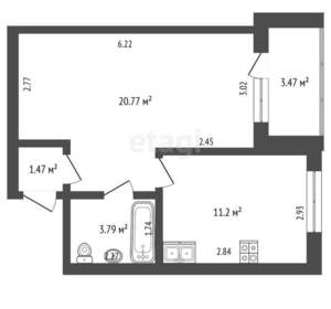 1-к квартира, вторичка, 38м2, 13/14 этаж