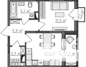 1-к квартира, вторичка, 40м2, 2/9 этаж