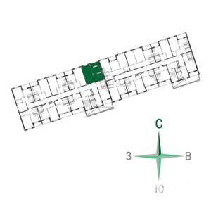 1-к квартира, строящийся дом, 39м2, 12/17 этаж