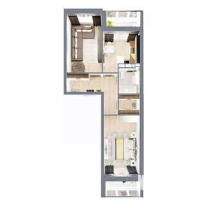 2-к квартира, строящийся дом, 60м2, 5/17 этаж