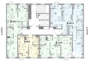 2-к квартира, вторичка, 63м2, 2/16 этаж