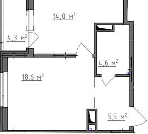 1-к квартира, вторичка, 45м2, 9/9 этаж