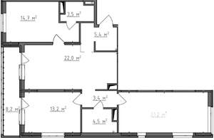 3-к квартира, вторичка, 92м2, 9/9 этаж