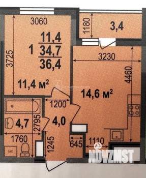 1-к квартира, вторичка, 36м2, 10/17 этаж
