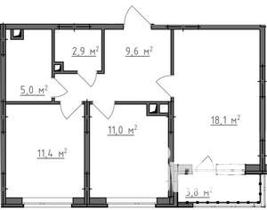 2-к квартира, вторичка, 60м2, 4/9 этаж