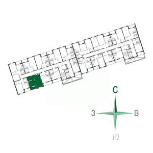 1-к квартира, строящийся дом, 37м2, 15/17 этаж