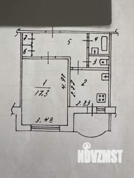 1-к квартира, вторичка, 38м2, 8/9 этаж