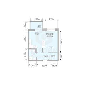 1-к квартира, вторичка, 45м2, 2/17 этаж