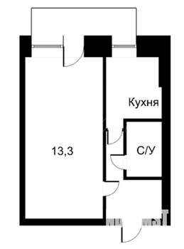 1-к квартира, вторичка, 33м2, 3/5 этаж