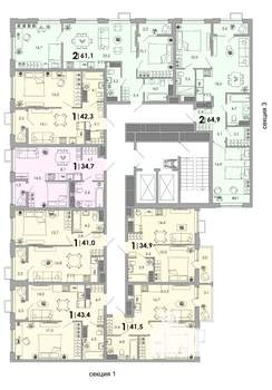 1-к квартира, вторичка, 43м2, 3/16 этаж