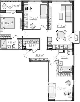 3-к квартира, вторичка, 91м2, 2/9 этаж