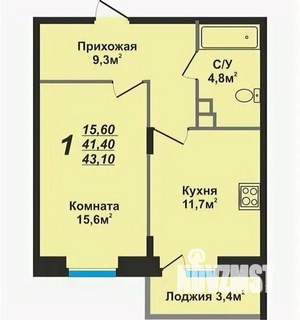 1-к квартира, вторичка, 43м2, 10/19 этаж