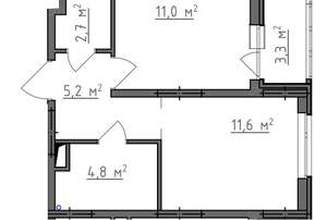 1-к квартира, вторичка, 37м2, 6/9 этаж