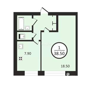 1-к квартира, вторичка, 35м2, 9/9 этаж