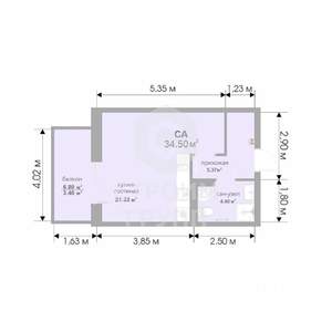 Студия квартира, вторичка, 34м2, 4/17 этаж