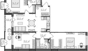 3-к квартира, вторичка, 93м2, 2/9 этаж