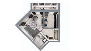 1-к квартира, строящийся дом, 40м2, 2/17 этаж