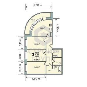 3-к квартира, вторичка, 87м2, 11/18 этаж