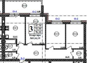 3-к квартира, вторичка, 78м2, 3/8 этаж