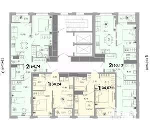 2-к квартира, вторичка, 63м2, 6/17 этаж