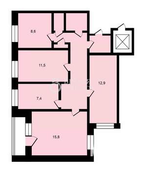 4-к квартира, вторичка, 76м2, 7/9 этаж