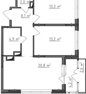 2-к квартира, вторичка, 65м2, 5/9 этаж