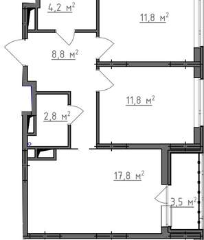 2-к квартира, вторичка, 59м2, 9/9 этаж