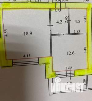1-к квартира, вторичка, 43м2, 10/14 этаж