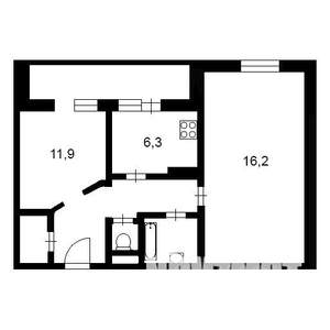 2-к квартира, вторичка, 43м2, 5/5 этаж