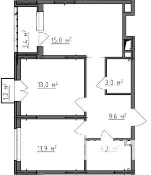 2-к квартира, вторичка, 59м2, 2/9 этаж