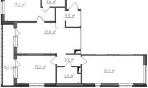 3-к квартира, вторичка, 92м2, 6/9 этаж
