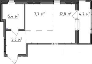 Студия квартира, вторичка, 33м2, 1/9 этаж