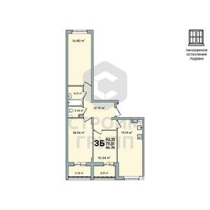 3-к квартира, вторичка, 87м2, 7/8 этаж