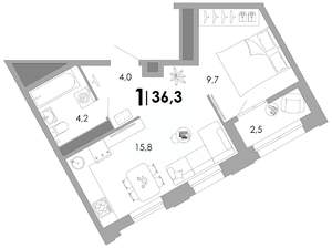 1-к квартира, строящийся дом, 36м2, 4/17 этаж