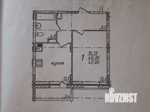 1-к квартира, вторичка, 41м2, 2/6 этаж